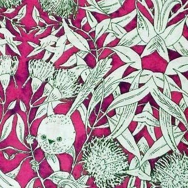 Fairy Wren and Eucalyptus Fuchsia - Fat Quarter