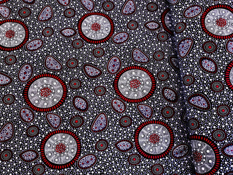 Bush Onion & Wild Flowers Black - Fat Quarter