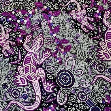 Man & Goanna Violet - Fat Quarter