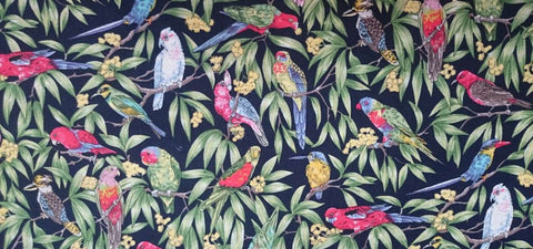 Birds In Paradise Black - Fat Quarter