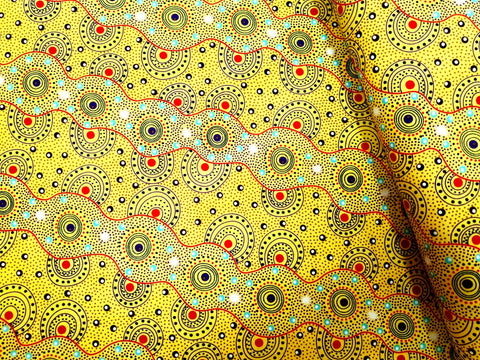 Bush Dreamings of Utopia Yellow - Fat Quarter