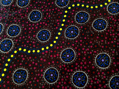 Dreamtime Flowers Black - Fat Quarter