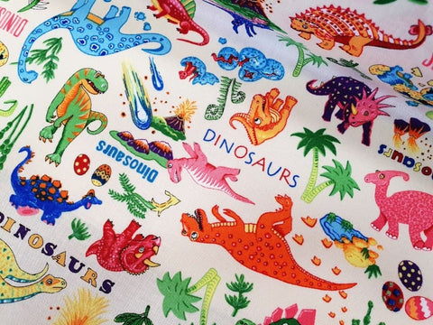 Dino Dance Cream - Fat Quarter