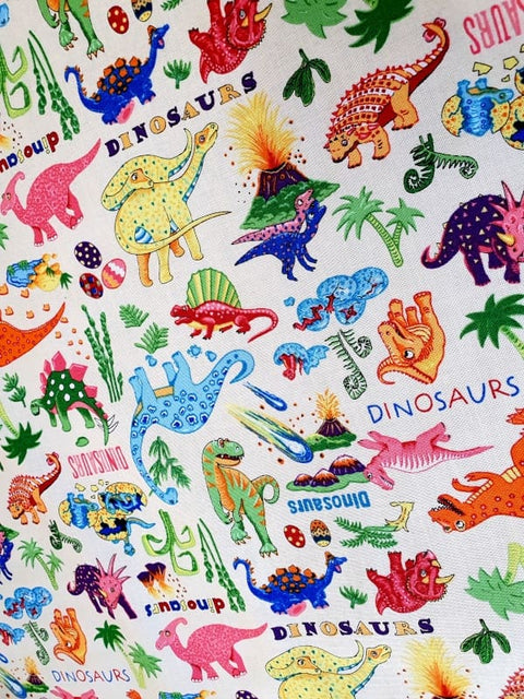 Dino Dance Cream - Fat Quarter