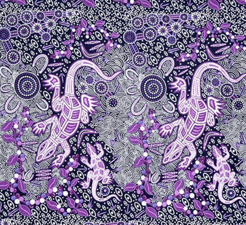 Man & Goanna Violet - Fat Quarter