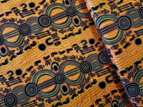 Rock Wallaby Dreaming Orange - Fat Quarter