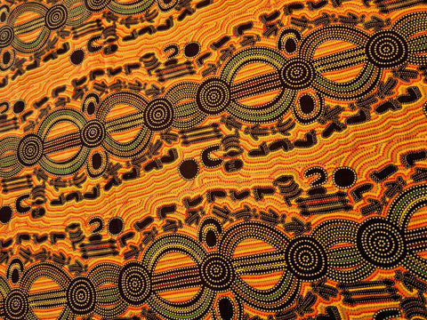 Rock Wallaby Dreaming Orange - Fat Quarter